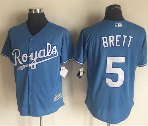Royals #5 George Brett Light Blue New Cool Base Alternate 1 Stitched MLB Jersey